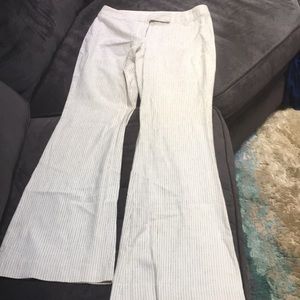 Tahari linen wide leg pinstripe pants - size 6